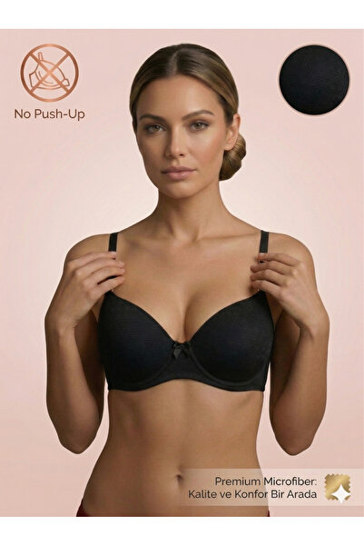 Lavint Homewear Μαύρο Μικροσουτιέν με σχέδιο ζακάρ, χωρίς ενίσχυση και με ενσ...