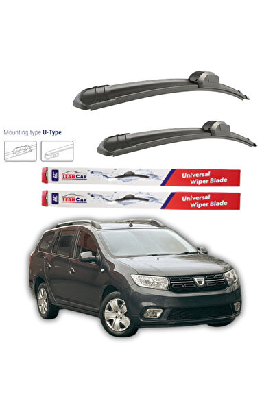 TEAMCAR Υαλοκαθαριστήρες Dacia Logan (MCV II) 2013-2015 σετ με επίπεδη επιφάν...