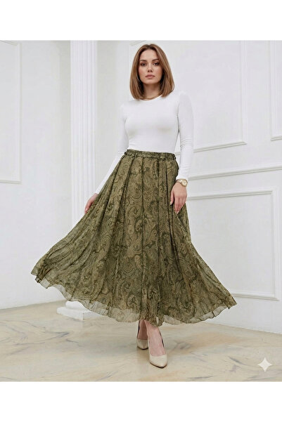 Mess Trend Tarzınla Fark Yarat Bohemian Patterned Midi Skirt