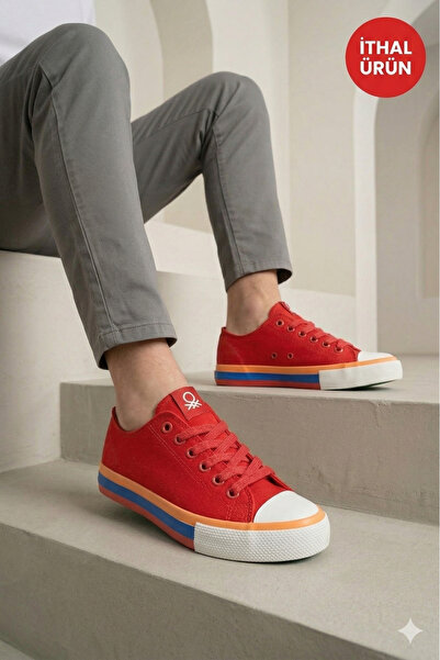 Benetton ® |   Sneaker Λινά Κόκκινα Γυναικεία Αθλητικά Παπούτσια