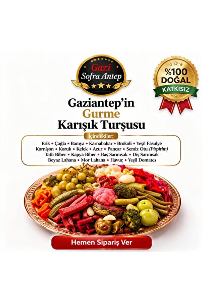 gazisofraantep Karışık Gurme Turşu 5lik Pet (20 SEBZELİ HAKİKİ EV YAPIMI)