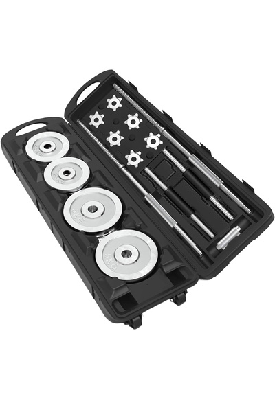 Fitness World مجموعة أثقال وزن 50 كغ قابلة للتعديل مع حقيبة حمل، طقم دمبل 50 ...