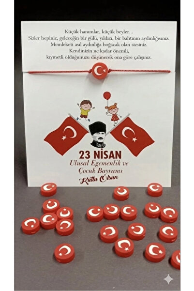 sandal hediyelik 23 Nisan hediye şans bileklikleri (25 adet)