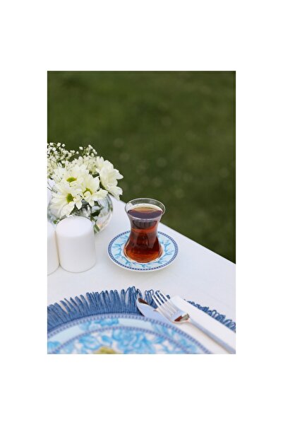 Somnia Royal Blue 6lı Porselen Çay Tabak Seti 11cm