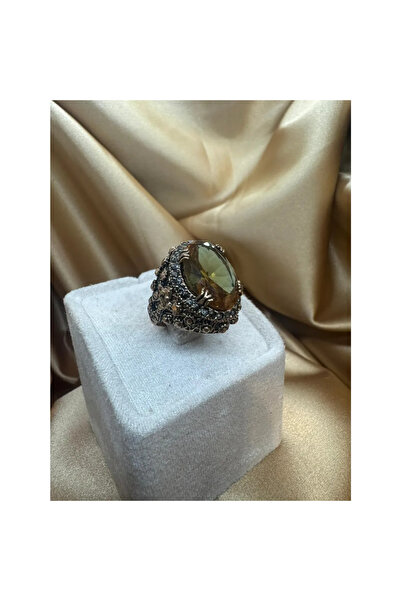 NURDANSİFA Zültanit Doğaltaşlı Ayarlanabilir Bronz Yüzük