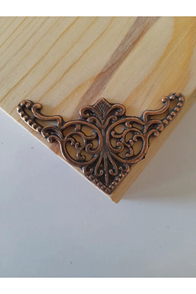 sywoods Büyük boy kutu sandık kapak köşe süsleme takımı çivili 4 adet oksit renk