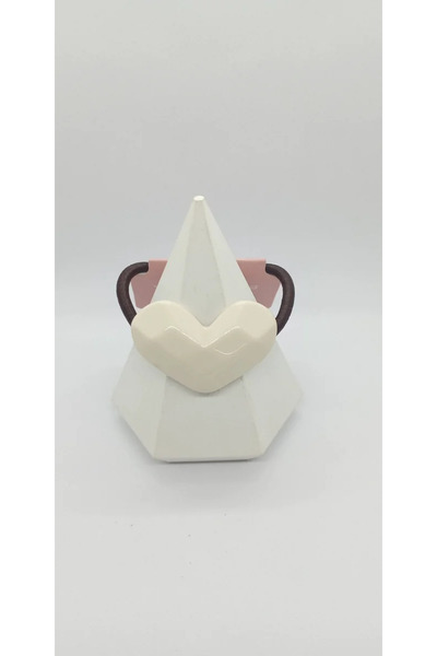 ndjewelry مشبك مطاطي على شكل قلب باللون الأبيض