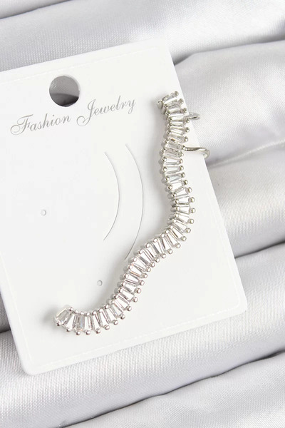 Skygo أقراط من النحاس على شكل طريق مائي باللون الفضي - TJ-BKP10986