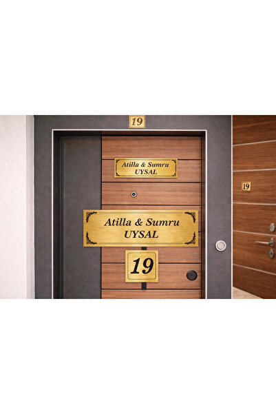 Outdoor One Kişiye Özel Kapı İsimliği Klasik Ev Dış Kapı İsimliği Çelik Kapı ...