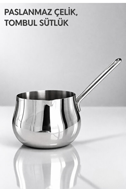 ViZKA Paslanmaz Çelik Sosluk , Sütlük . Tombul Sos Tavası 14cm