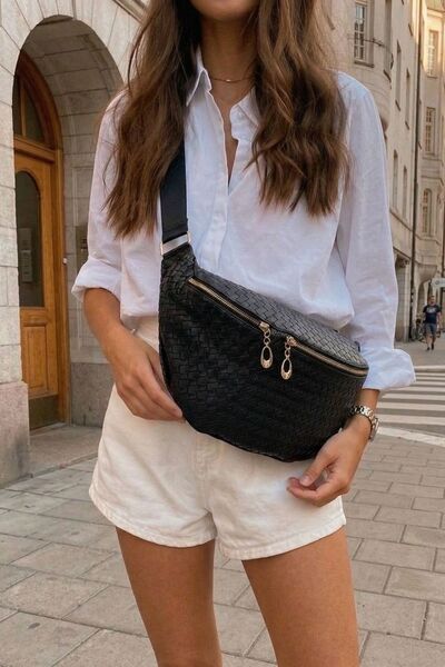 Marjin حقيبة كتف نسائية بحزام طويل قابل للتعديل وسحاب للإغلاق من نيليبا باللو...