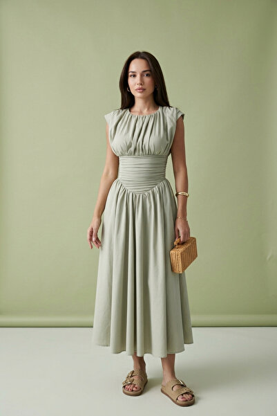 REDSONNE Rochie midi Pinterest cu design special, din material poplin, care s...