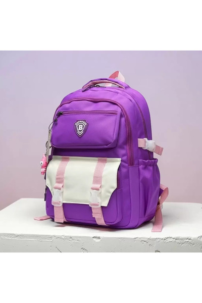 Elegance 0120 Purple Korean Style Unisex Primary School Children's Backpack B...