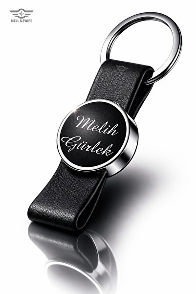 MELL & SWIPE Hediyelik Kişiye İsme Özel Isim Baskılı Suni Deri Plaka Anahtarl...