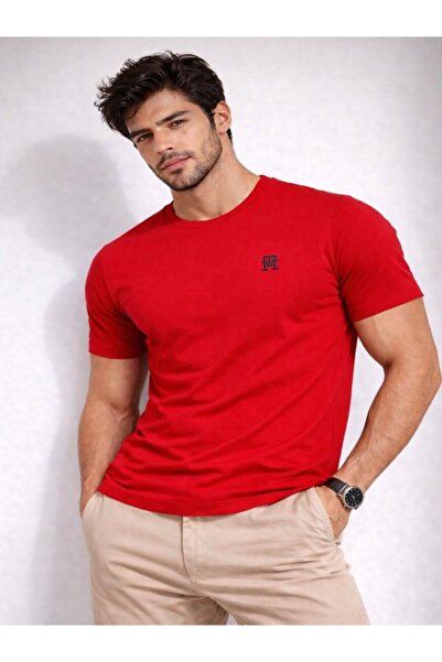 Tommy Hilfiger تي شيرت برقبة دائرية من TH Monogram Embroidery