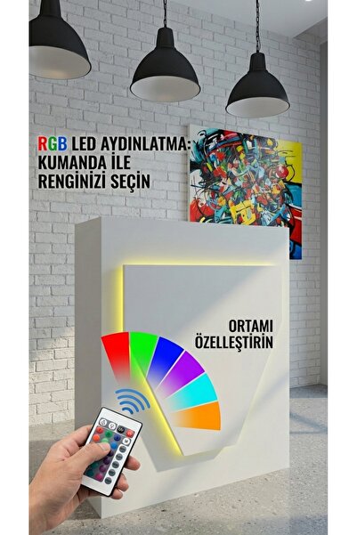 online fırsat mutlu ol mutlu kal Resital RGB Ledli Karşılama Bankosu 45 CM DE...