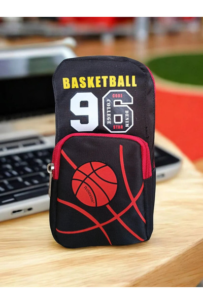 Relaxion Üç Gözlü Greyhound Basketball Kırmızı Siyah Kalem Çantası/Kalemlik (...