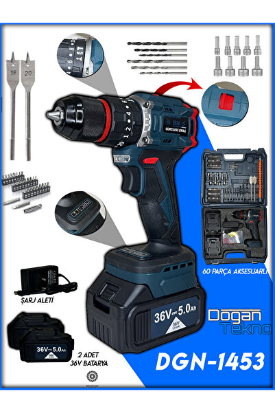 Doğan Tekno BN-5 36V ŞARJLI VİDALAMA MATKAP 60 PARÇA