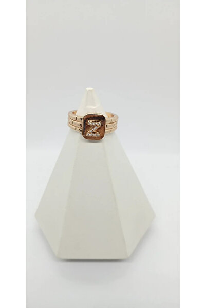 ndjewelry خاتم قابل للتعديل بحرف Z من حجر الورد الذهبي اللون