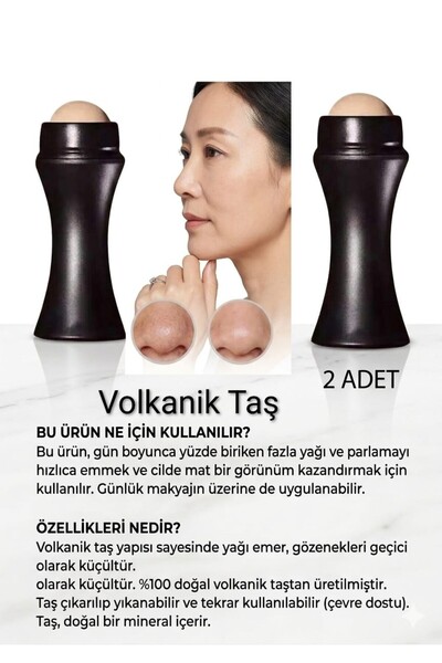 SEVRU Volkanik Taş, Doğal Yağ Emici Ve Cilt Matlaştırıcı Gerçek Lav Taşı 2 Adet