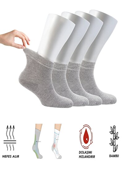 Ozzy Socks 4 أزواج من جوارب الكاحل النسائية المصنوعة من الخيزران غير المطاطية...