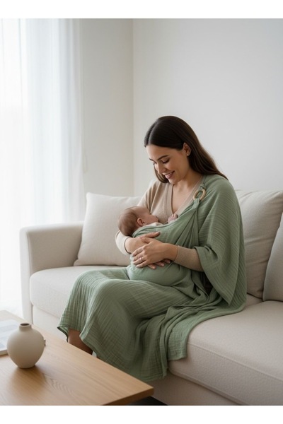 Zemze Baby غطاء عربة أطفال 2 في 1 مصنوع من قطن الموسلين العضوي بنسبة 100%