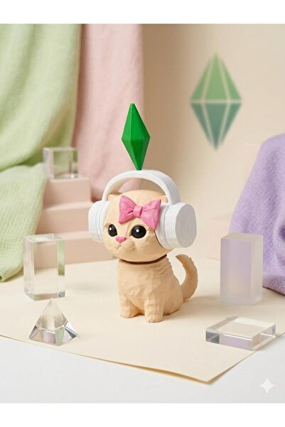 3Dsmallthing SİMS CAT HAREKETLİ 3D FİGÜR - sims kedi 3D dekor