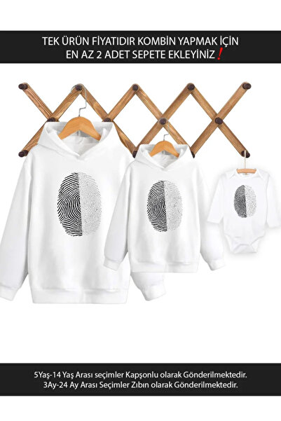 Tshirthane Black and White Fingerprint Father Son Girl Is Single Product Pric...