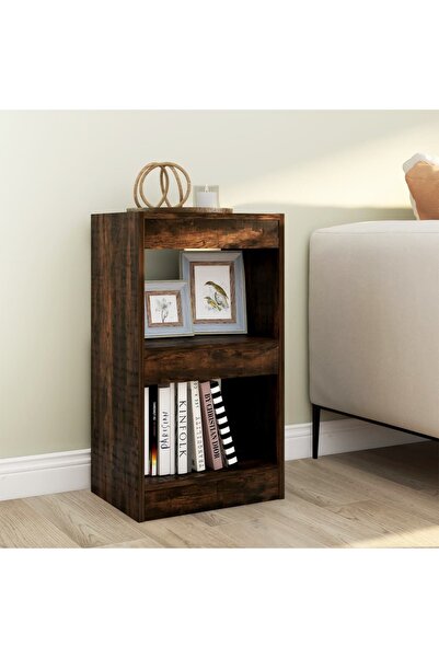 Concept Bibliotecă/Separator cameră, stejar fumuriu, 40x30x72 cm