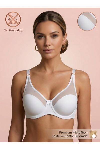 Lavint Homewear Micro Recovery Bra t Tulle Ü B Wired White Bra
