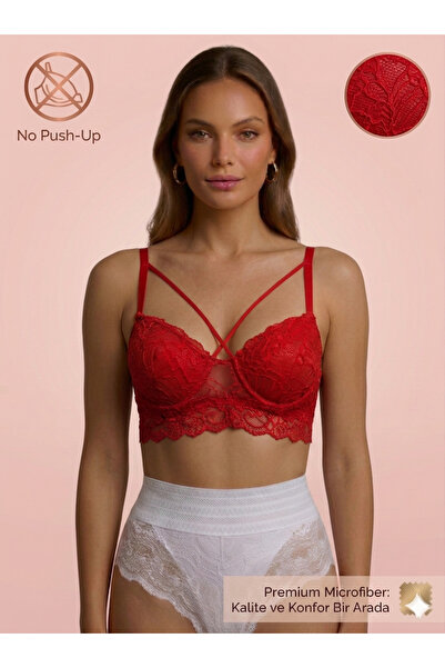 Lavint Homewear Μπραλέτ χωρίς ενίσχυση με κόκκινα λουράκια από νήματα