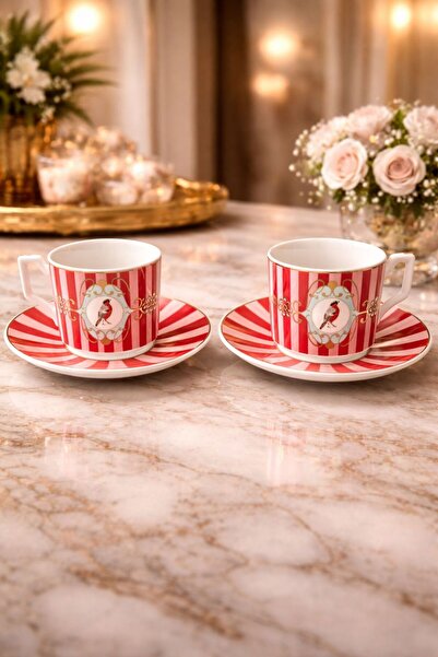 Ogeda Home, Balsa Love Birds 2 Kişilik Kahve Fincanı-2 Kişilik Love Birds Fin...
