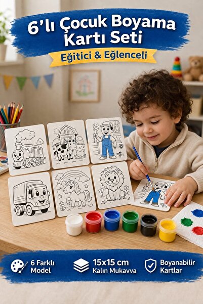 6’lı Çocuk Boyama Seti – Eğitici & Eğlenceli Aktivite Paketi
