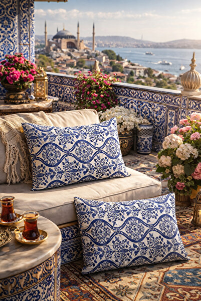 SasoHome Ορθογώνιο κάλυμμα μαξιλαριού 2 τεμαχίων με κέντημα με έθνικ οθωμανικ...