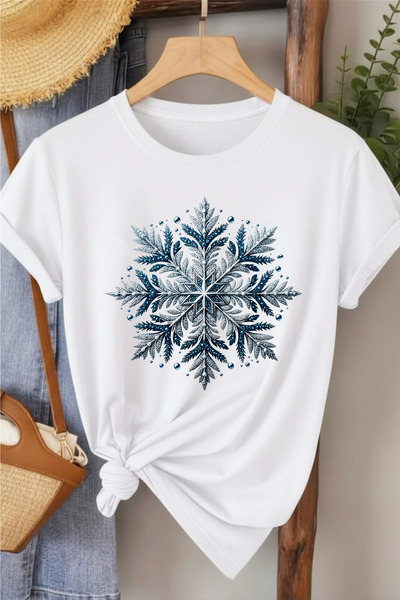 l'eivor تي شيرت قطني نسائي مطبوع عليه كريستال الجليد