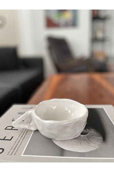 terraco ceramic كوب سيراميك أبيض مصنوع يدويًا