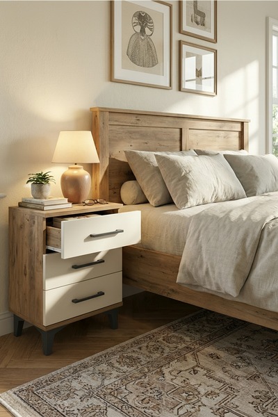 Dienni Arges Komodin 3 Çekmeceli 44x30x64 Çam-Aytaşı