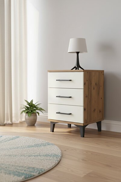 Dienni Hyperion Komodin 3 Çekmeceli 44x44x64 Çam-Aytaşı