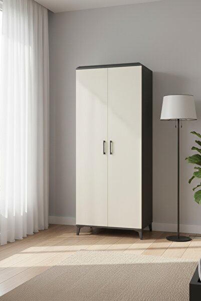 Dienni Arges Dolap 4 Raflı 2 Kapaklı 88x30x221 Antrasit-Aytaşı