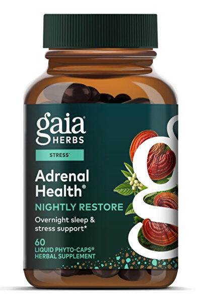 GAIA HERBS Adrenal Health Nightly Restore - Herbal Supplement with, Magnolia ...