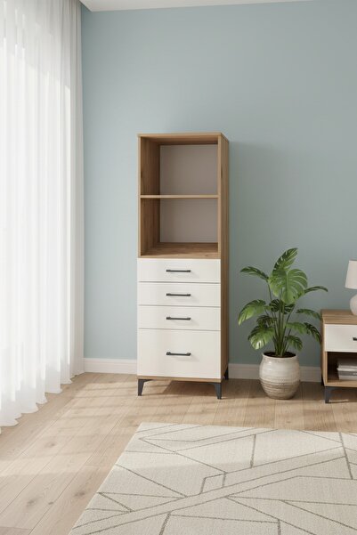 Dienni Kronos Dolap 2 Raflı 4 Çekmeceli 60x59x182 Çam-Aytaşı