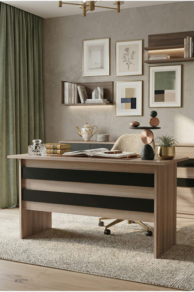 Robin Home Verona A Ofis Masası Meşe - Siyah