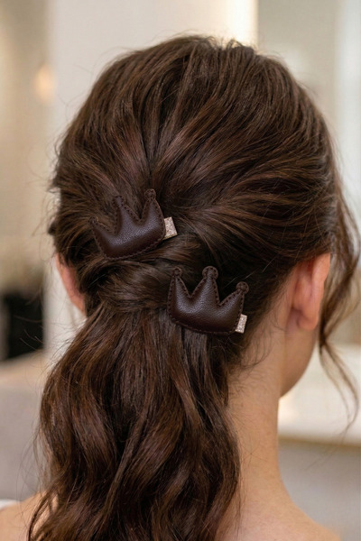 PETEK AKSESUAR Πόρπη 2 ΤΕΜ ΔΕΡΜΑΤΙΝΟ ΣΤΕΦΑΝΙ