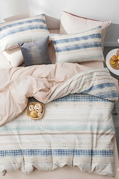 İQON طقم غطاء لحاف أزرق بوهو مزدوج - مرن