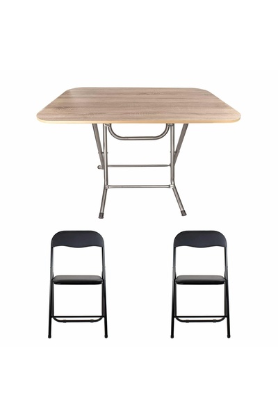 FOXMAG24 Folding table with MDF top, dimensions 70x120x73 cm plus 2 x folding...