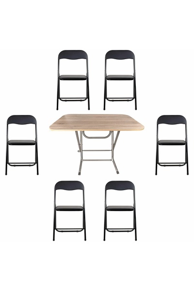 FOXMAG24 Folding table with MDF top, dimensions 70x120x73 cm plus 6 x folding...