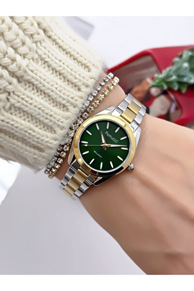 Ferrucci Steel Cord Small Square Case Women's Wristwatch 3 Atm Waterproof wit...