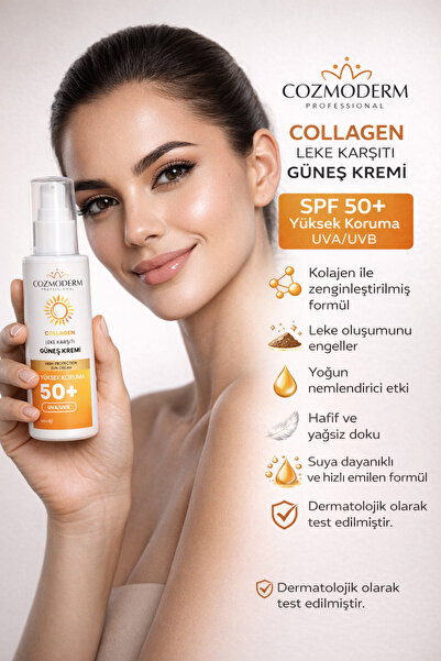cozmoderm Kolojenli Güneş Kremi Spf 50 Yüksek Koruma Tüm Cilt Tiplerine Uygun...