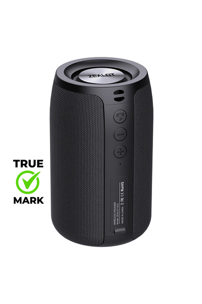 TRUE MARK - ZEALOT S32 Bluetooth Speaker, 5W, IPX5, Subwoofer, FM, TWS, 1800m...