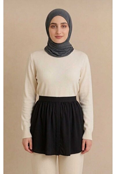 fh fashionhere Hijab Ποιότητα Crepe Savior Μαύρη φούστα Extender Πουλόβερ με ...